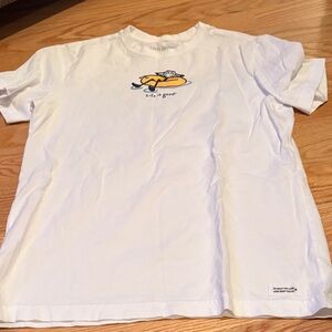 Life Is Good White Tee with Yellow Graphic